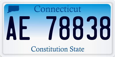CT license plate AE78838