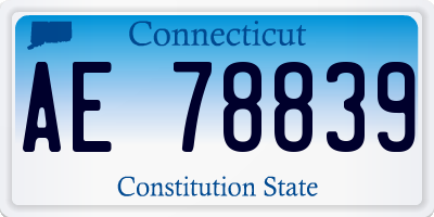 CT license plate AE78839