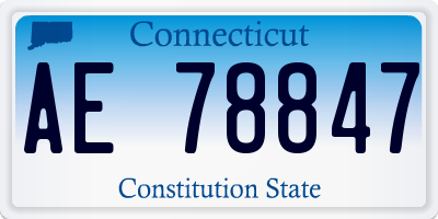 CT license plate AE78847