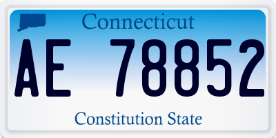 CT license plate AE78852
