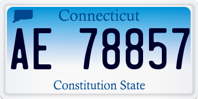 CT license plate AE78857