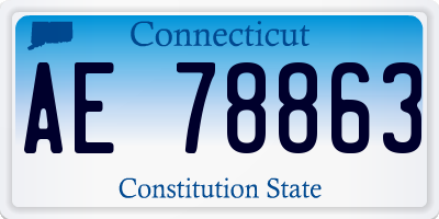 CT license plate AE78863