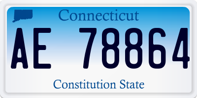 CT license plate AE78864