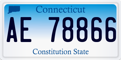CT license plate AE78866