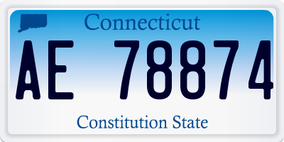 CT license plate AE78874