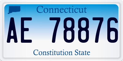 CT license plate AE78876