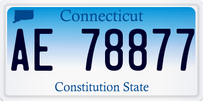 CT license plate AE78877