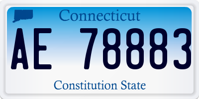 CT license plate AE78883