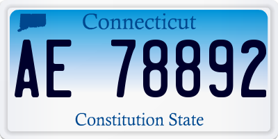 CT license plate AE78892