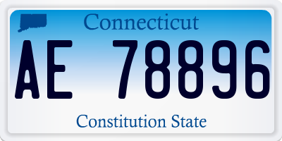 CT license plate AE78896