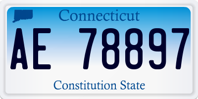 CT license plate AE78897