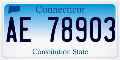 CT license plate AE78903