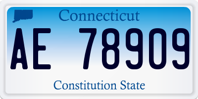 CT license plate AE78909