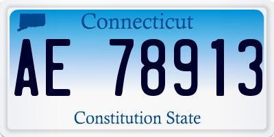 CT license plate AE78913