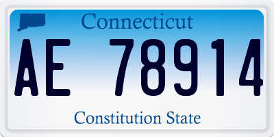 CT license plate AE78914