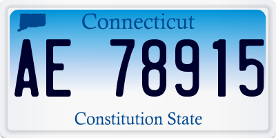 CT license plate AE78915