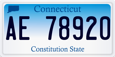 CT license plate AE78920