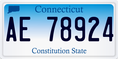 CT license plate AE78924