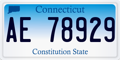 CT license plate AE78929