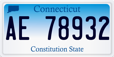 CT license plate AE78932