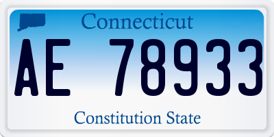 CT license plate AE78933