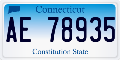 CT license plate AE78935