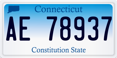 CT license plate AE78937