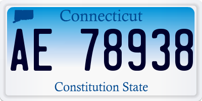 CT license plate AE78938