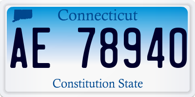 CT license plate AE78940
