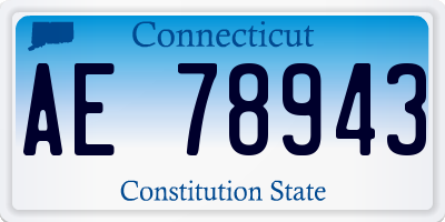 CT license plate AE78943