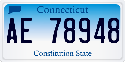 CT license plate AE78948