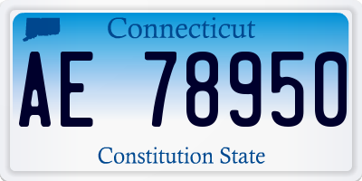 CT license plate AE78950