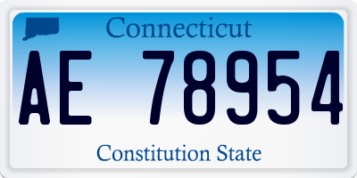 CT license plate AE78954
