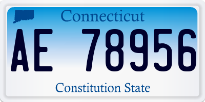 CT license plate AE78956