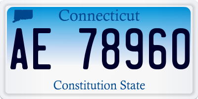 CT license plate AE78960