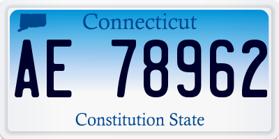CT license plate AE78962