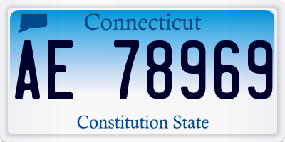 CT license plate AE78969