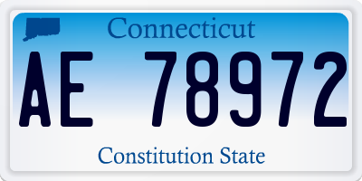 CT license plate AE78972