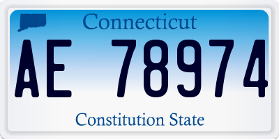 CT license plate AE78974