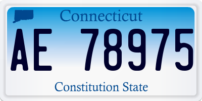 CT license plate AE78975