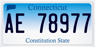 CT license plate AE78977
