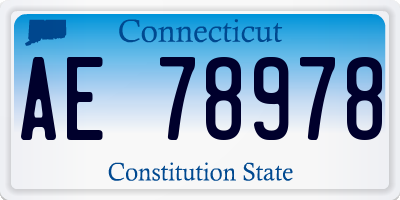 CT license plate AE78978