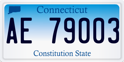 CT license plate AE79003