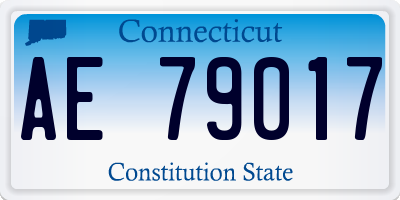 CT license plate AE79017