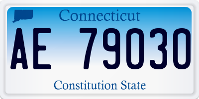 CT license plate AE79030