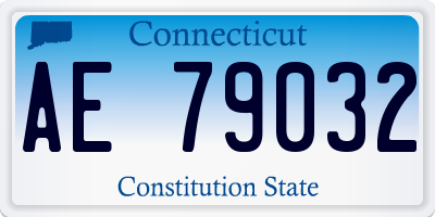 CT license plate AE79032