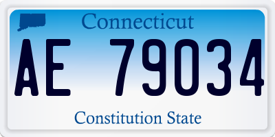 CT license plate AE79034