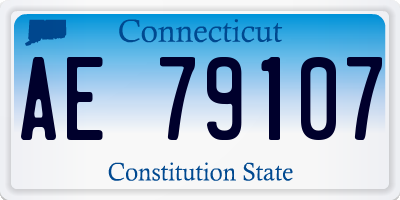 CT license plate AE79107