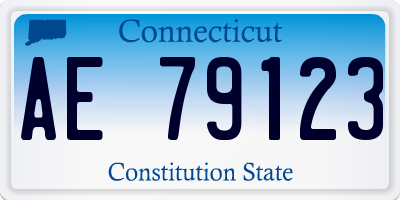 CT license plate AE79123