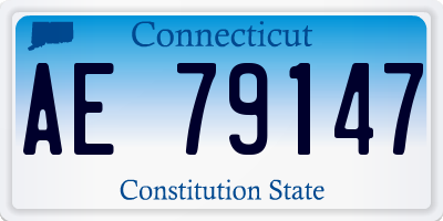 CT license plate AE79147